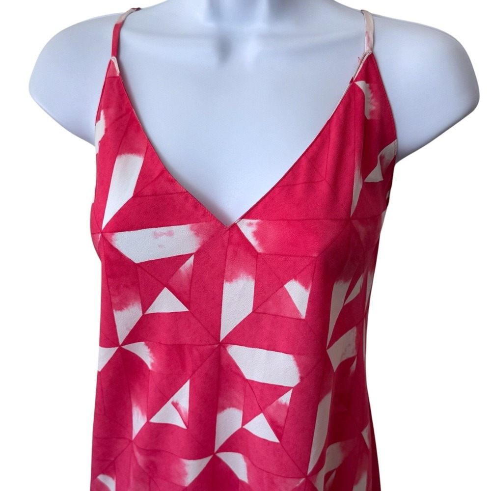 Natori Sumi Pattern Hot Pink Midi Slip Nightgown Leisure Feminine Dainty L - Picture 3 of 11